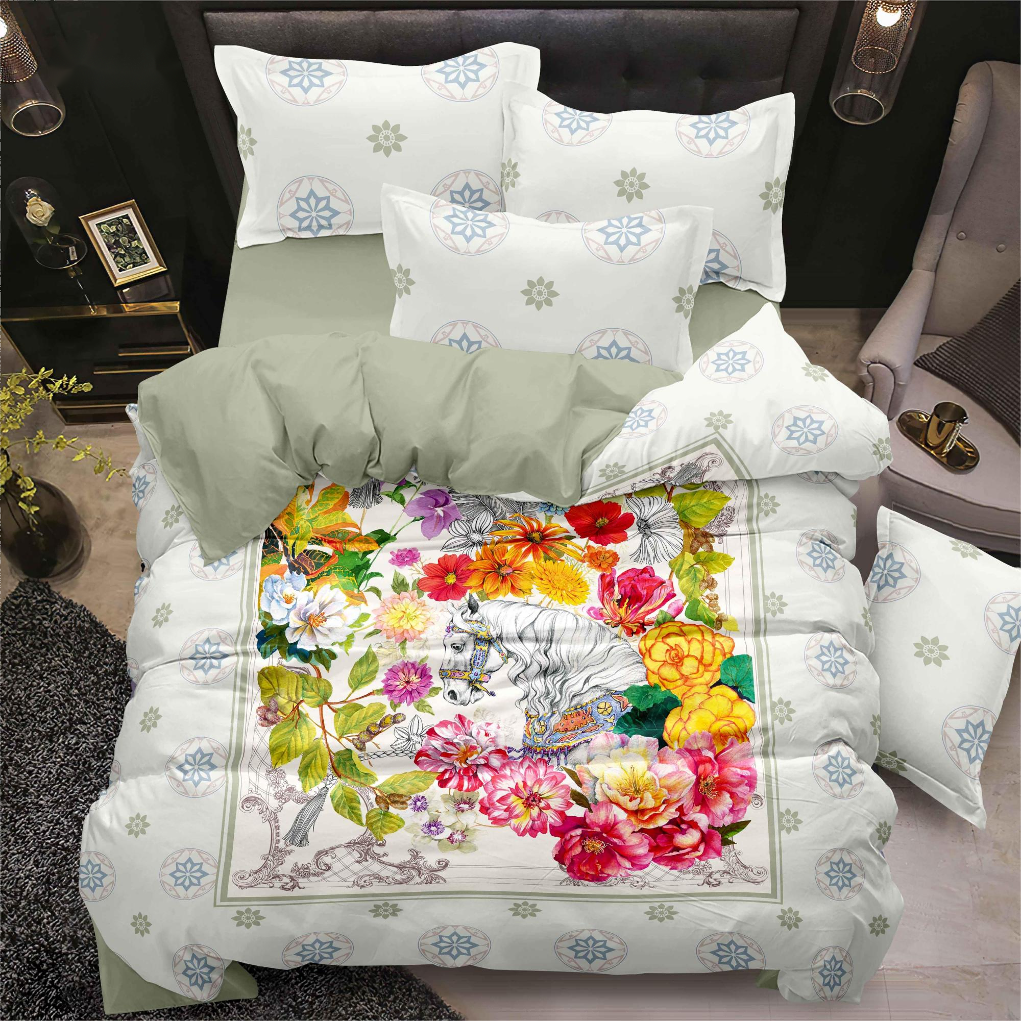 130GSM Flower Digital Print Print Set Set Seat