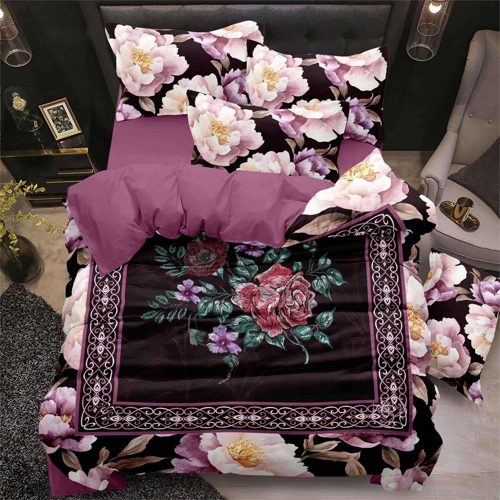 Soft Flower Digital Printed Sleest Set Stylish