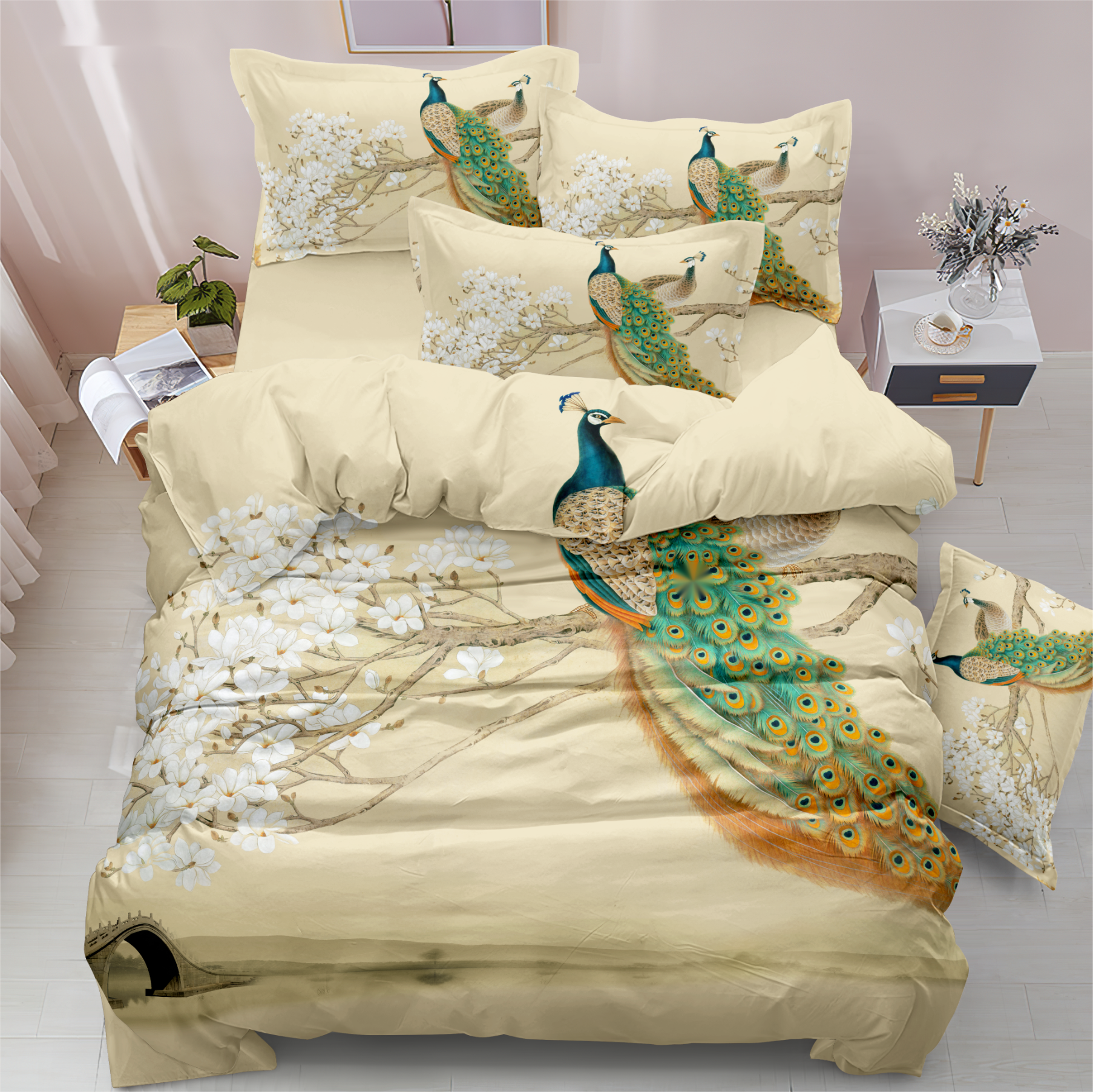 Soft Flower Digital Printed Seet Set Modern